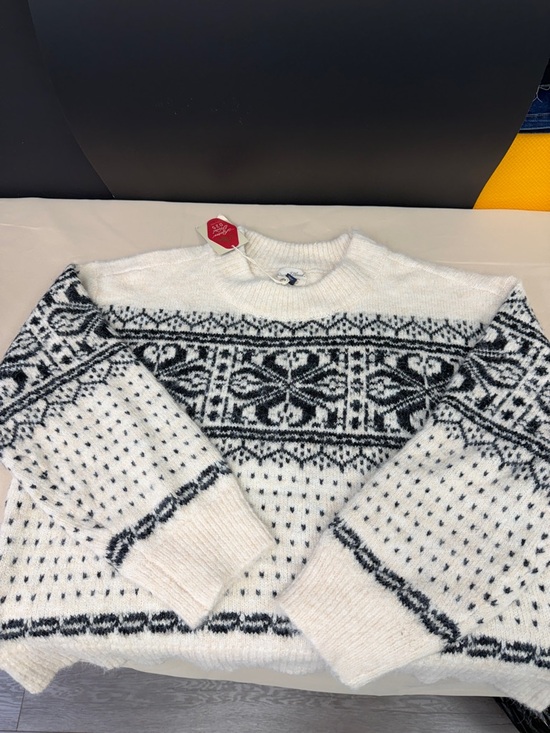 Universal Thread Sweaters - Universal Thread Cream and Black Nordic Pattern Knit Sweater plus size XL new